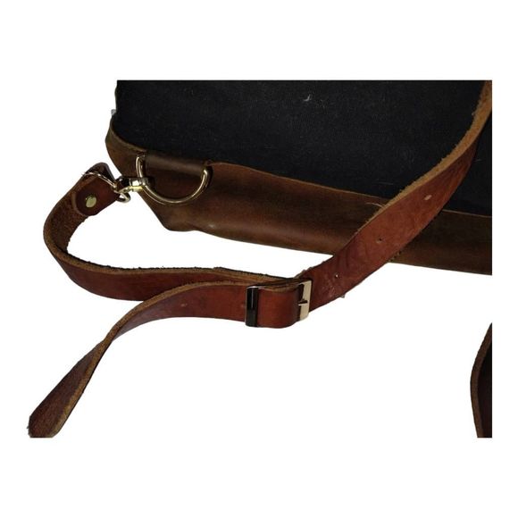 Forest Tote Bag Backpack Canvas Leather Multi Leather Handles Pockets Zip Top - Picture 9 of 12